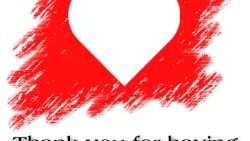 Red background with white heart. Text says Thank you for having the heart of a servant.